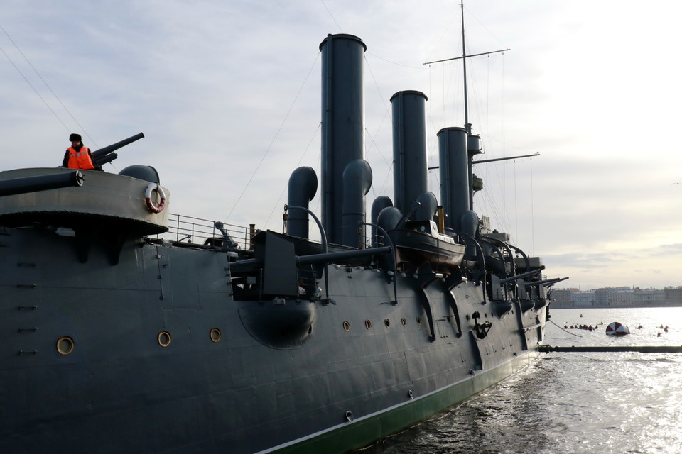 Sau nhiều lần tu bổ, sửa chữa, chiến hạm Rạng Đông trở thành bảo tàng lịch sử hải quân Nga. (Ảnh: Trần Hiếu/Vietnam+)