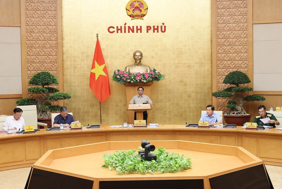Thủ tướng Phạm Minh Chính chủ trì phiên họp. (Ảnh: Dương Giang/TTXVN)