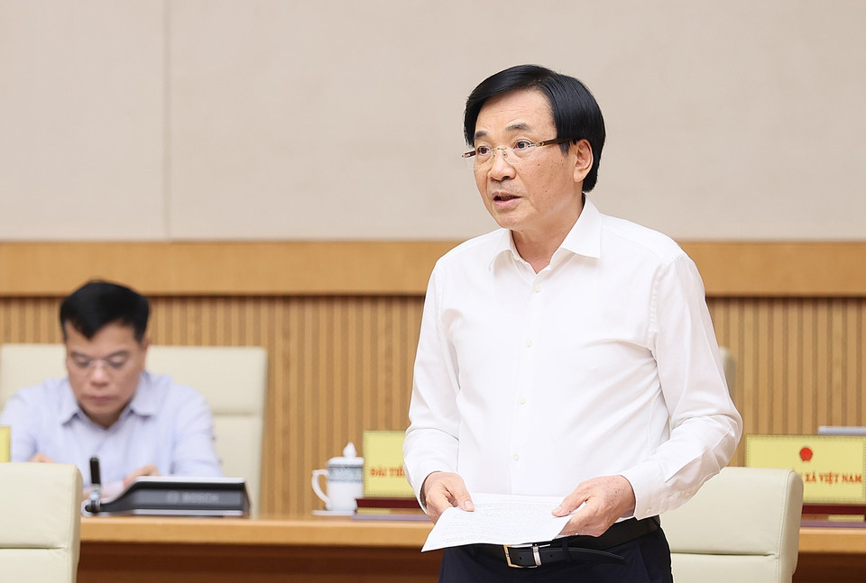 Bộ trưởng, Chủ nhiệm Văn phòng Chính phủ Trần Văn Sơn phát biểu. (Ảnh: Dương Giang/TTXVN)