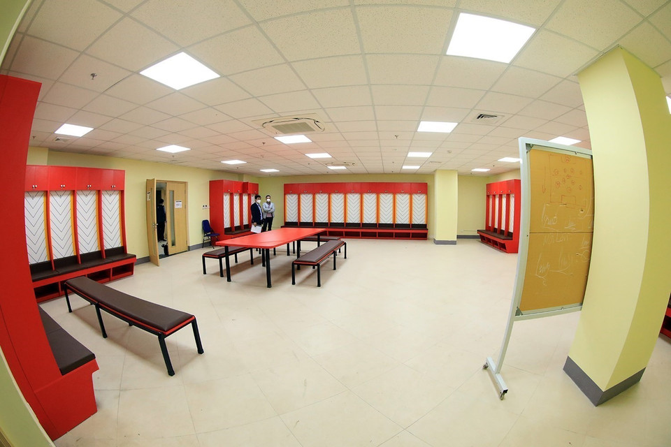 Phòng thay đồ của các VĐV. (Ảnh: Tuấn Anh/TTXVN)