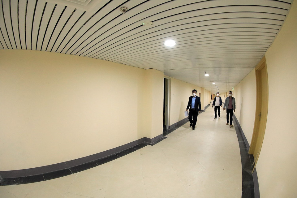 Khu hành lang để VĐV ra, vào sân. (Ảnh: Tuấn Anh/TTXVN)