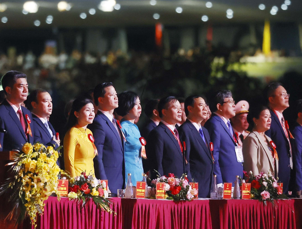 Các đại biểu dự Lễ kỷ niệm 60 năm ngày thành lập tỉnh Quảng Ninh (30/10/1963-30/10/2023). (Ảnh: Thống Nhất/TTXVN)