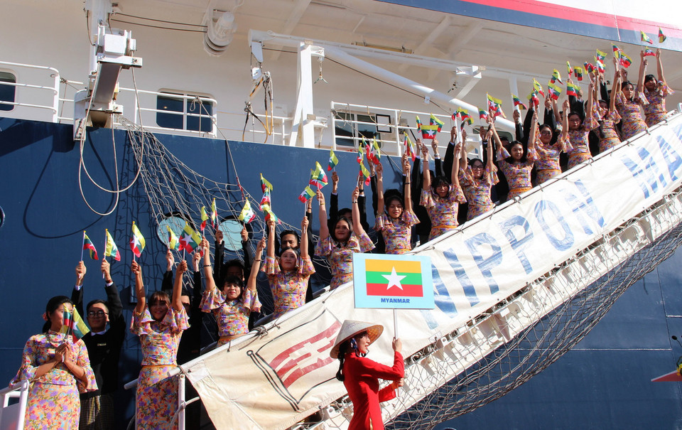 Các đại biểu thanh niên đến từ Myanmar. (Ảnh: Xuân Dự/TTXVN)