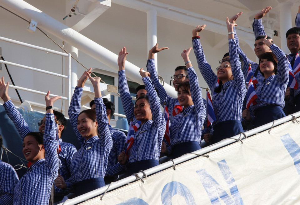 Các đại biểu thanh niên đến từ Thái Lan. (Ảnh: Xuân Dự/TTXVN)