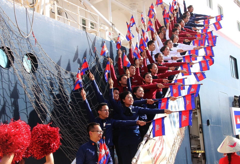 Các đại biểu thanh niên đến từ Campuchia. (Ảnh: Xuân Dự/TTXVN)