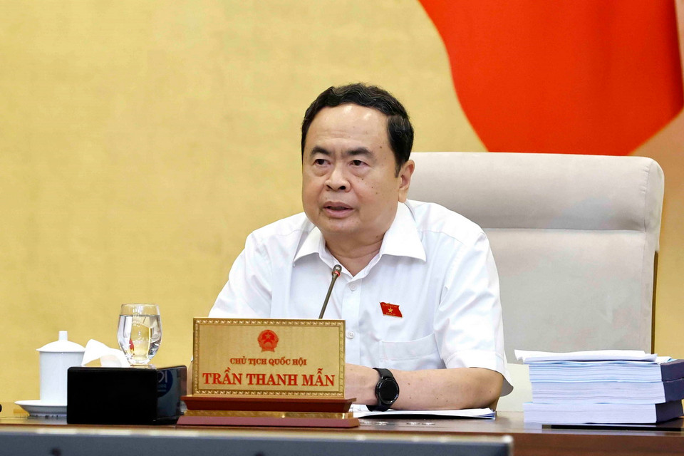 Chủ tịch Quốc hội Trần Thanh Mẫn phát biểu. (Ảnh: Doãn Tấn/TTXVN)