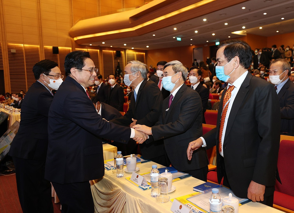 Hình ảnh Thủ tướng Phạm Minh Chính và các đại biểu dự hội nghị. (Ảnh: Dương Giang/TTXVN)