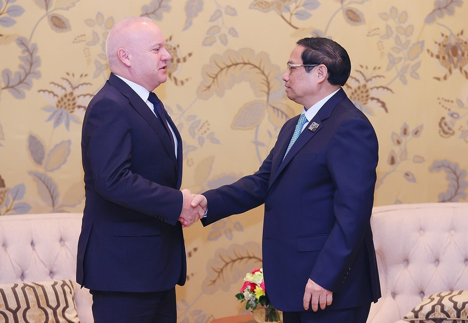 Thủ tướng Phạm Minh Chính tiếp ông Anders Opedal, Tổng Giám đốc Tập đoàn Equinor. (Ảnh: Dương Giang/TTXVN)