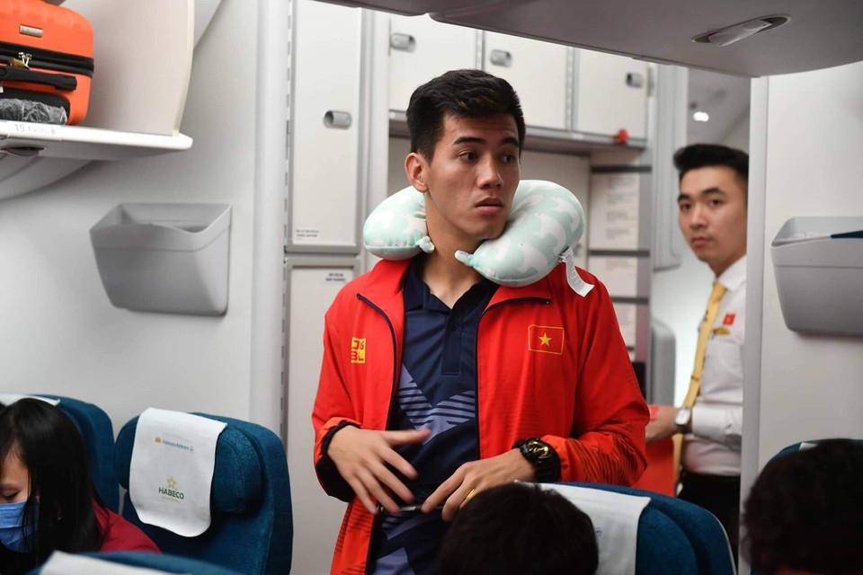 Tiến đạo Tiến Linh đã có một kỳ SEA Games 30 thành công và đóng góp nhiều vào lối chơi của đội bóng đá nam. (Ảnh: CTV/Vietnam+)