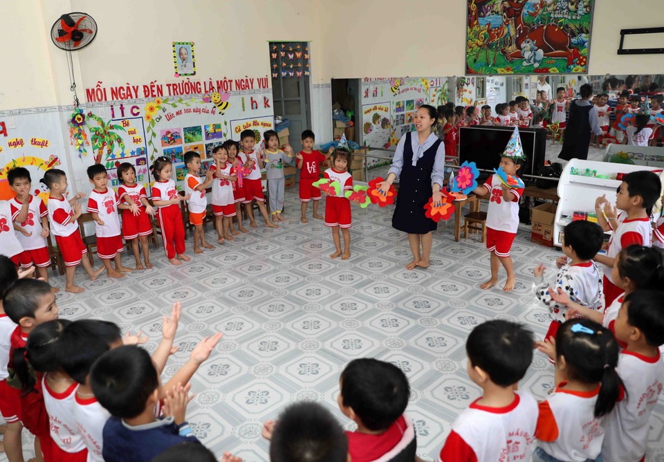 Ngành giáo dục các địa phương tiếp tục triển khai hiệu quả Quyết định của Thủ tướng Chính phủ phê duyệt Đề án Bảo đảm dinh dưỡng hợp lý và tăng cường hoạt động thể lực cho trẻ em, học sinh, sinh viên để nâng cao sức khỏe giai đoạn 2018-2025. (Ảnh: Thanh Tùng/TTXVN)