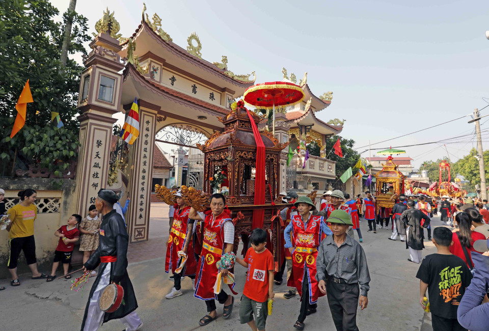 Chử Đồng Tử-Tiên Dung Công chúa là lễ hội lâu đời, lưu giữ được nhiều giá trị văn hóa lịch sử vùng đồng bằng sông Hồng. (Ảnh: Trấn Việt/TTXVN)
