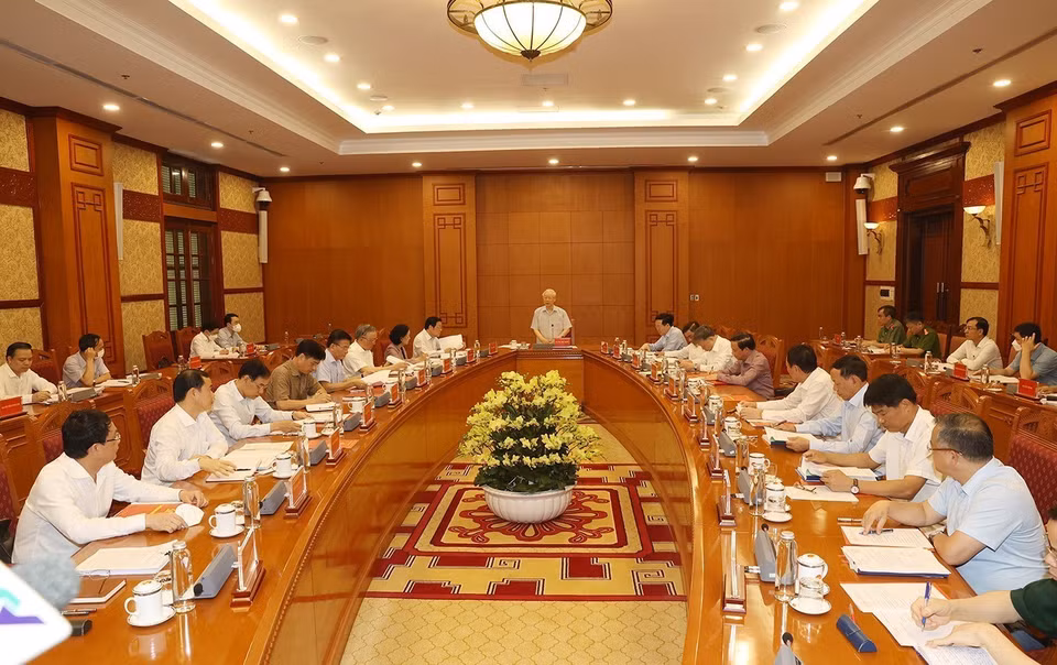 Tổng Bí thư Nguyễn Phú Trọng cũng xác định yêu cầu nhiệm vụ công tác phòng, chống tham nhũng, tiêu cực thời gian tới. (Ảnh: Trí Dũng/TTXVN)