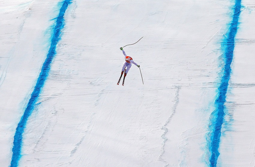 Vận động viên người Mỹ Travis Ganong tham gia tranh tài ở nội dung Trượt tuyết đổ đèo. (Nguồn: Getty)