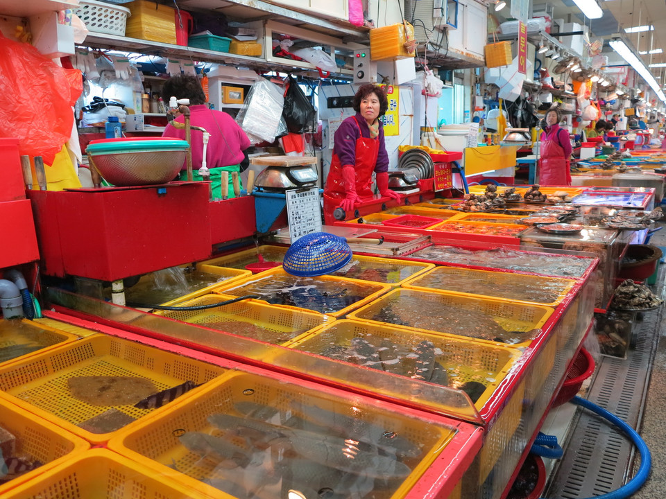 Chợ được hình thành từ năm 1930, diện tích trên 7.500m2 với khoảng 500 gian hàng. Ước chừng 30 phần trăm sản lượng đánh bắt cá của Hàn Quốc đi qua chợ này.