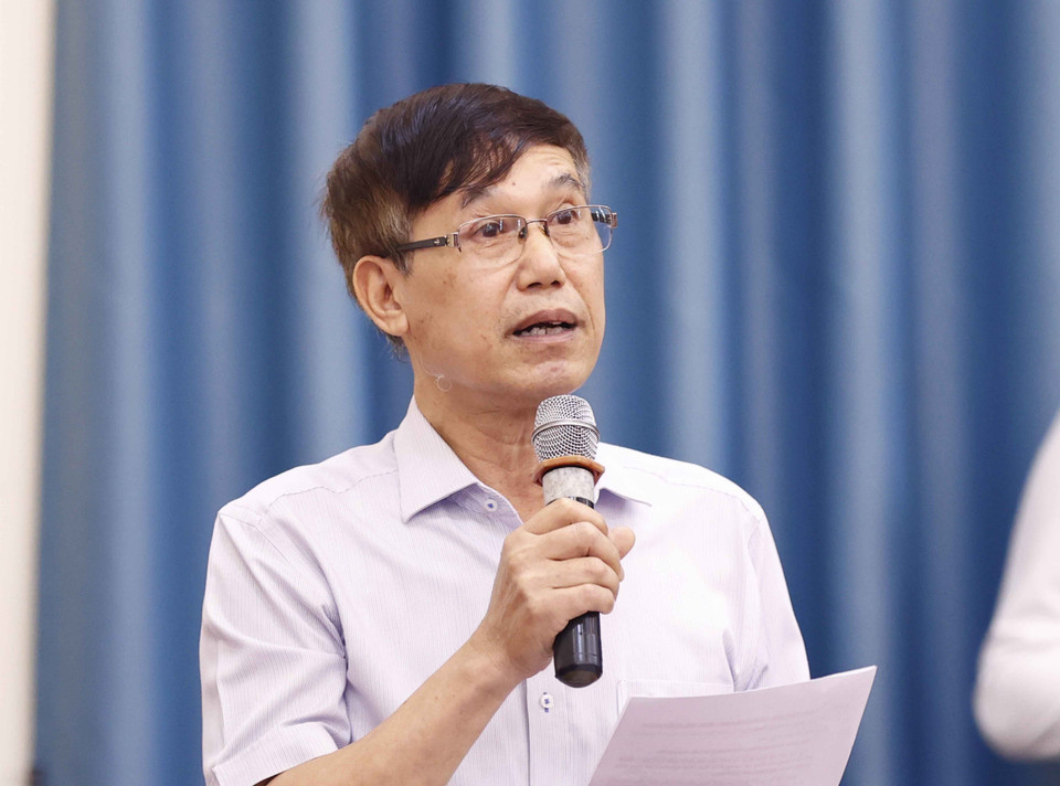 Ông Vũ Đình Thắng, Chủ tịch Hội Cựu chiến binh phường Trần Nguyên Hãn phát biểu. (Ảnh: Doãn Tấn/TTXVN)