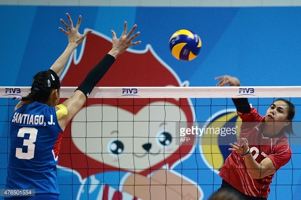 Aprilla Santini Manganang trong trận Indonesia gặp Philippines. (Nguồn: AFP/Getty Images)