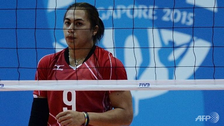 Trong khi đó, HLV của Philippines nhận định: 'Cô ấy (Manganang) rất mạnh, cứ như một người đàn ông vậy.' (Nguồn: AFP)