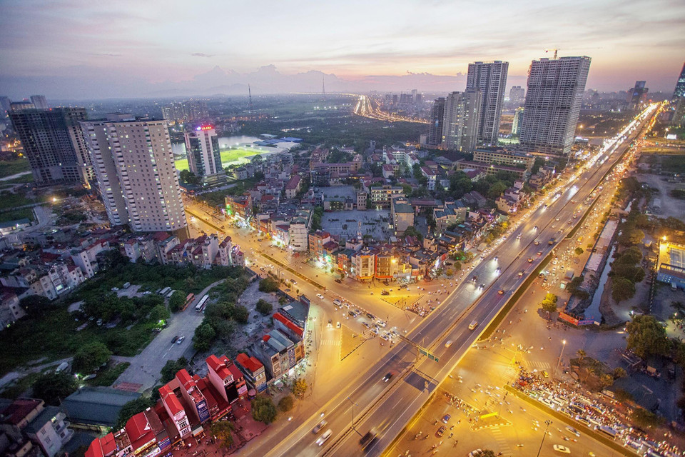 Quận Từ Liêm (trước đây), nay gồm hai quận Bắc Từ Liêm và Nam Từ Liêm, ngày một đẹp hơn trong quy hoạch kiến trúc Thủ đô. (Ảnh: Trọng Đạt/TTXVN)
