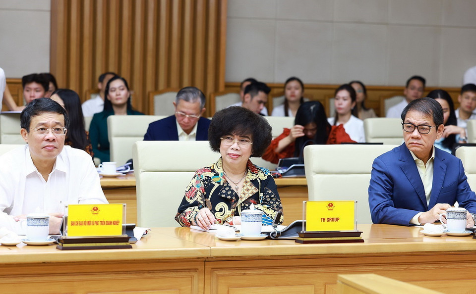 Lãnh đạo các doanh nghiệp tham dự hội nghị. (Ảnh: Dương Giang/TTXVN)