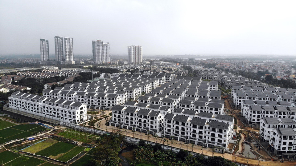 Khu biệt thự, nhà liền kề trong khu đô thị Gamuda Gaderns (Gamuda City) tại Hà Nội với vốn đầu tư từ Tập đoàn bất động sản Malaysia-Gamuda Land. (Ảnh: Danh Lam/TTXVN)