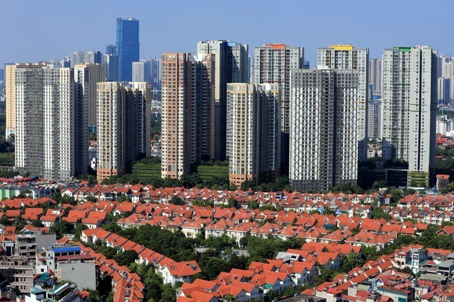 Tầm nhìn đến năm 2050, Thủ đô Hà Nội là thành phố kết nối toàn cầu, có mức sống và chất lượng cuộc sống cao. (Ảnh: Tuấn Anh/TTXVN)