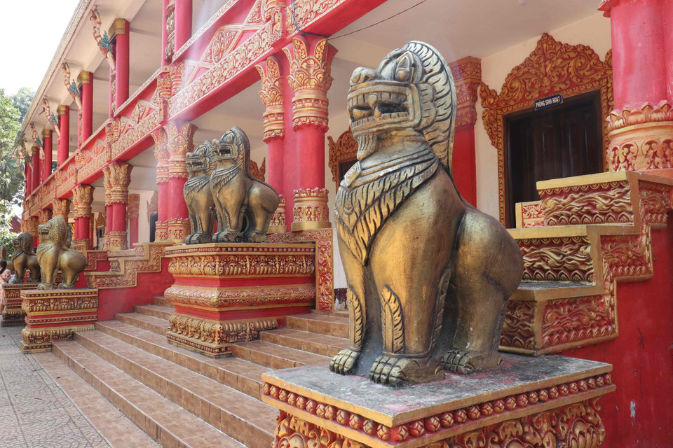 Một góc của chùa Khmer Sóc Lớn. (Ảnh: Sỹ Tuyên/TTXVN)