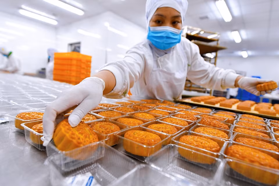 Bánh do Công ty cổ phần Suất ăn hàng không Nội Bài (NCS) thiết kế và sản xuất. (Ảnh: CTV/Vietnam+)