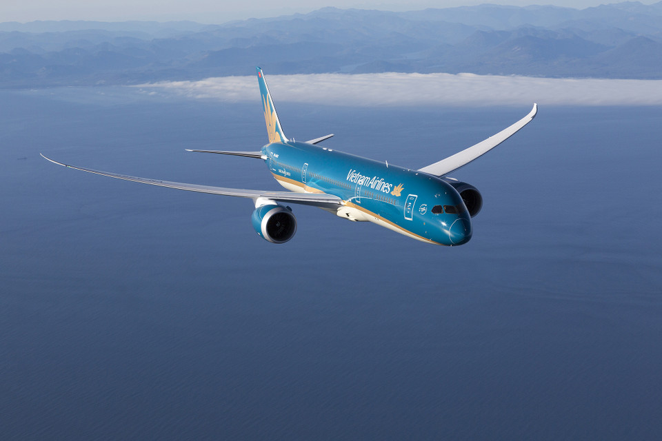 Gần 30.000 chiếc bánh trung Thu và hàng nghìn bộ vật phẩm chăm sóc cá nhân được Vietnam Airlines vận chuyển bằng máy bay Boeing 787 từ Hà Nội đến Thành phố Hồ Chí Minh. (Ảnh: CTV/Vietnam+)