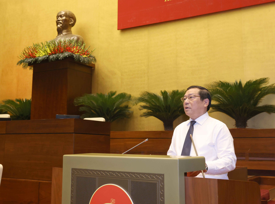 Ông Lại Xuân Môn, Ủy viên Trung ương Đảng, Phó Trưởng Ban Thường trực Ban Tuyên giáo Trung ương phát biểu tại hội nghị. (Ảnh: Phương Hoa/TTXVN)