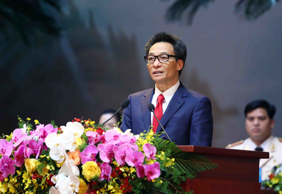 Phó Thủ tướng Vũ Đức Đam phát biểu. (Ảnh: Phạm Kiên/TTXVN)