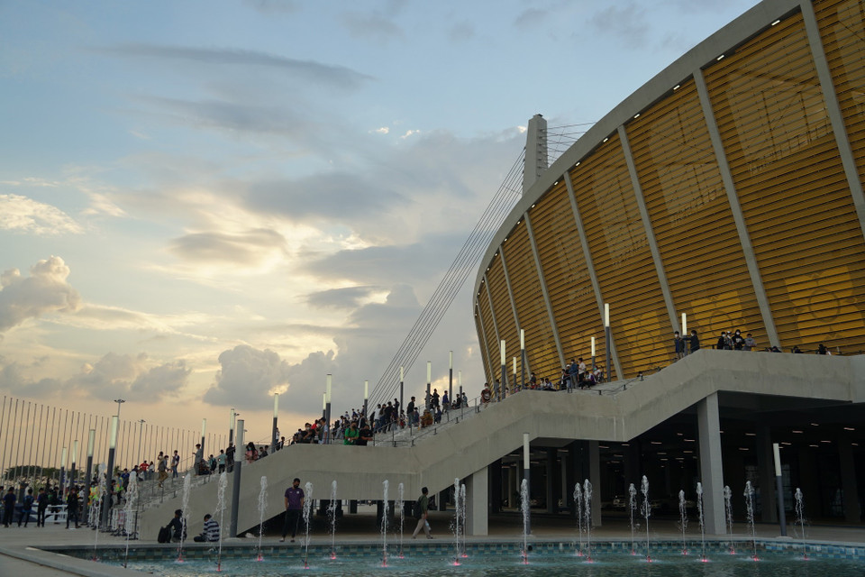 Sân vận động quốc gia Morodok Techo ở thủ đô Phnom Penh với sức chứa 60.000 người. (Ảnh: Trần Long/TTXVN)