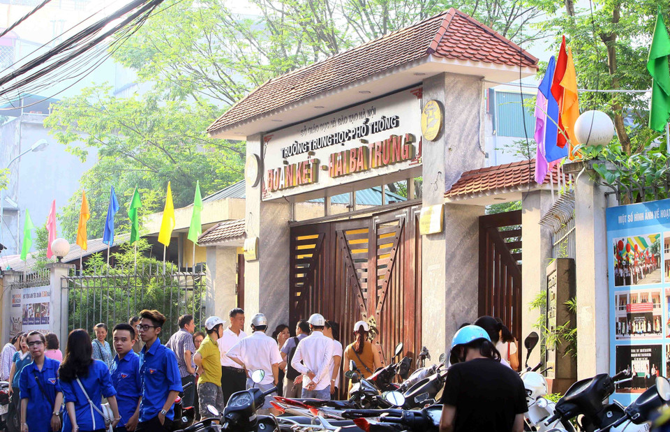 Tại hội đồng thi trường THPT Đoàn Kết. (Ảnh: Quang Quyết/TTXVN)