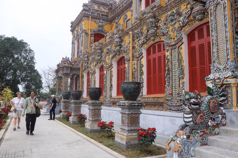 Điện Kiến Trung là một trong năm công trình lớn nằm ở cực Bắc trục thần đạo xuyên qua trung tâm Tử Cấm Thành. (Ảnh: Tường Vi/TTXVN)