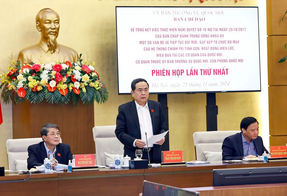 Chủ tịch Quốc hội Trần Thanh Mẫn phát biểu. (Ảnh: Doãn Tấn/TTXVN)