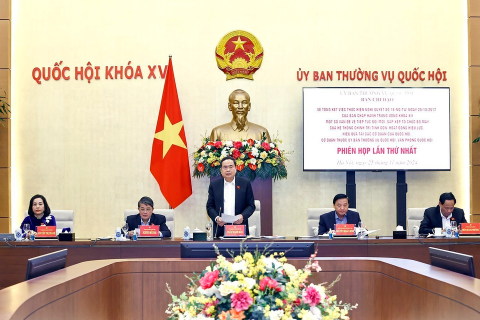 Chủ tịch Quốc hội Trần Thanh Mẫn phát biểu. (Ảnh: Doãn Tấn/TTXVN)