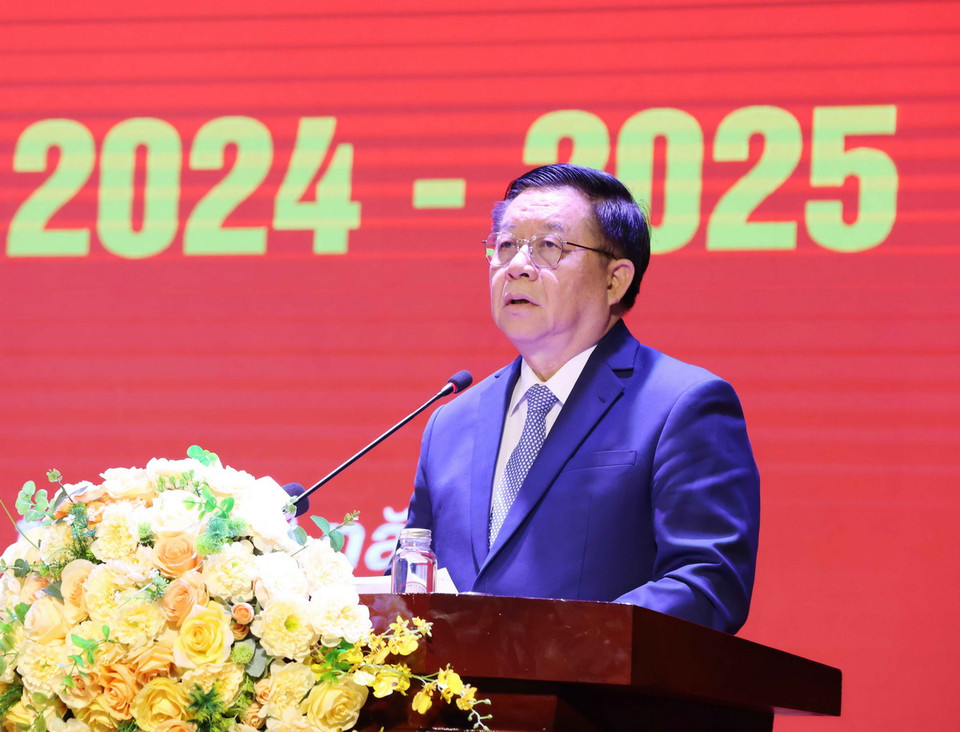 Trưởng Ban Tuyên giáo Trung ương Nguyễn Trọng Nghĩa phát biểu tại Lễ khai giảng. (Ảnh: Phương Hoa/TTXVN)