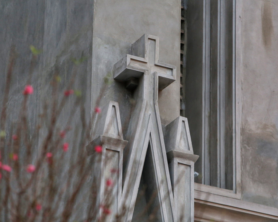 Nhà thờ Lớn Hà Nội với "chiếc áo mới". (Ảnh: Tuấn Đức/TTXVN)