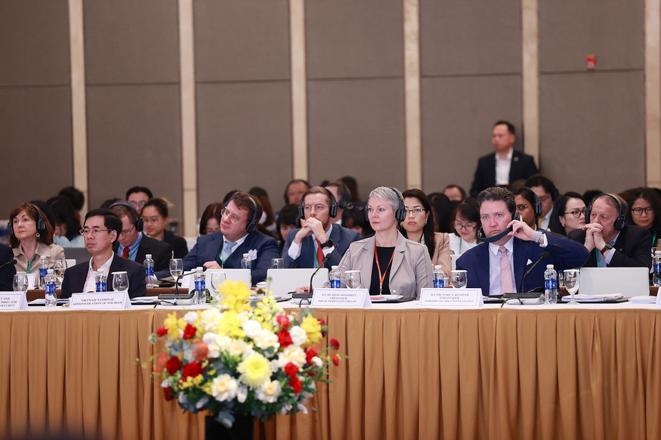 Các đại biểu tham dự Diễn đàn doanh nghiệp Việt Nam thường niên 2023. (Ảnh: Dương Giang/TTXVN)