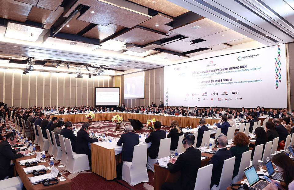 Diễn đàn doanh nghiệp Việt Nam thường niên 2023. (Ảnh: Dương Giang/TTXVN)