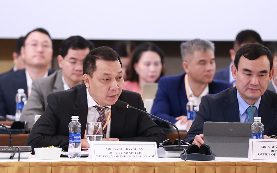 Thứ trưởng Bộ Công Thương Đặng Hoàng An phát biểu. (Ảnh: Dương Giang/TTXVN)