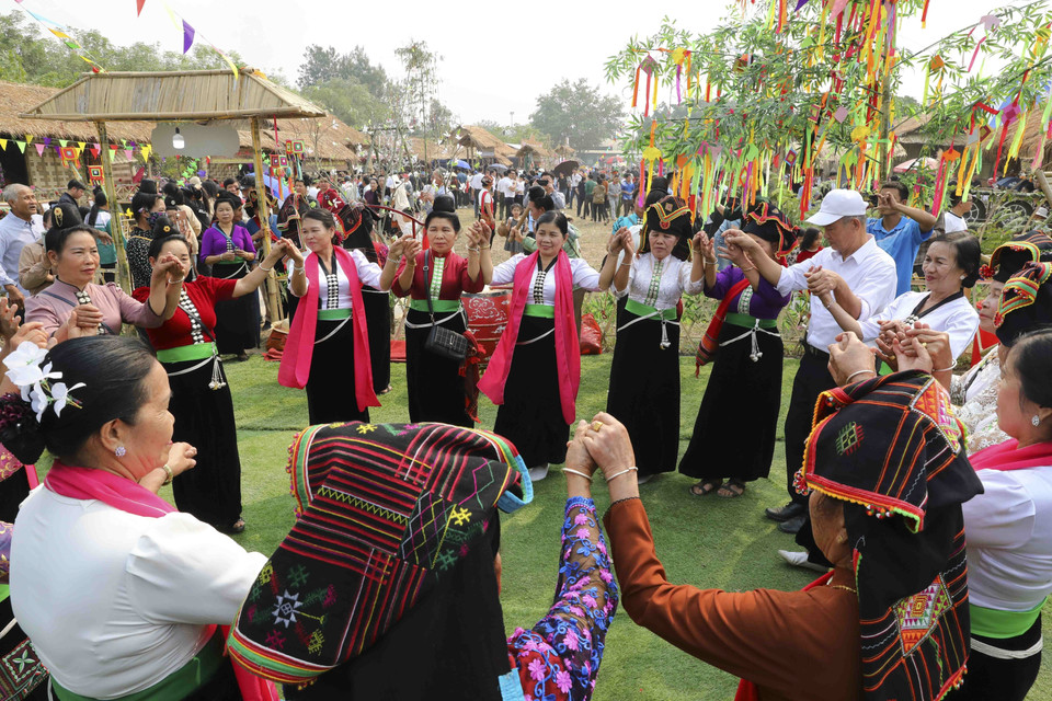 Không gian văn hóa của đồng bào dân tộc Thái. (Ảnh: Trung Kiên/TTXVN)