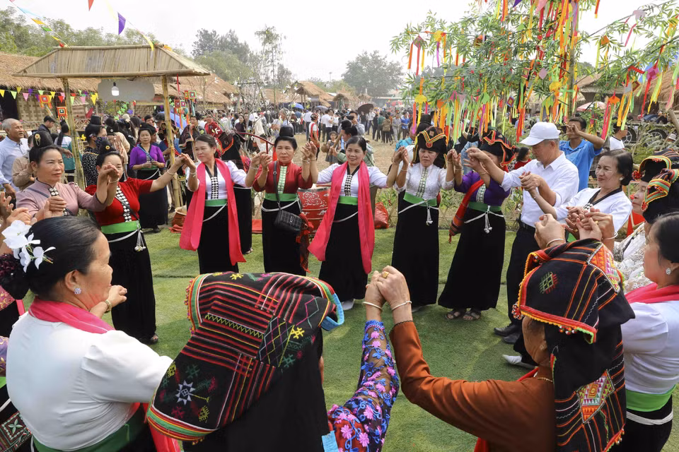 Không gian văn hóa của đồng bào dân tộc Thái. (Ảnh: Trung Kiên/TTXVN)