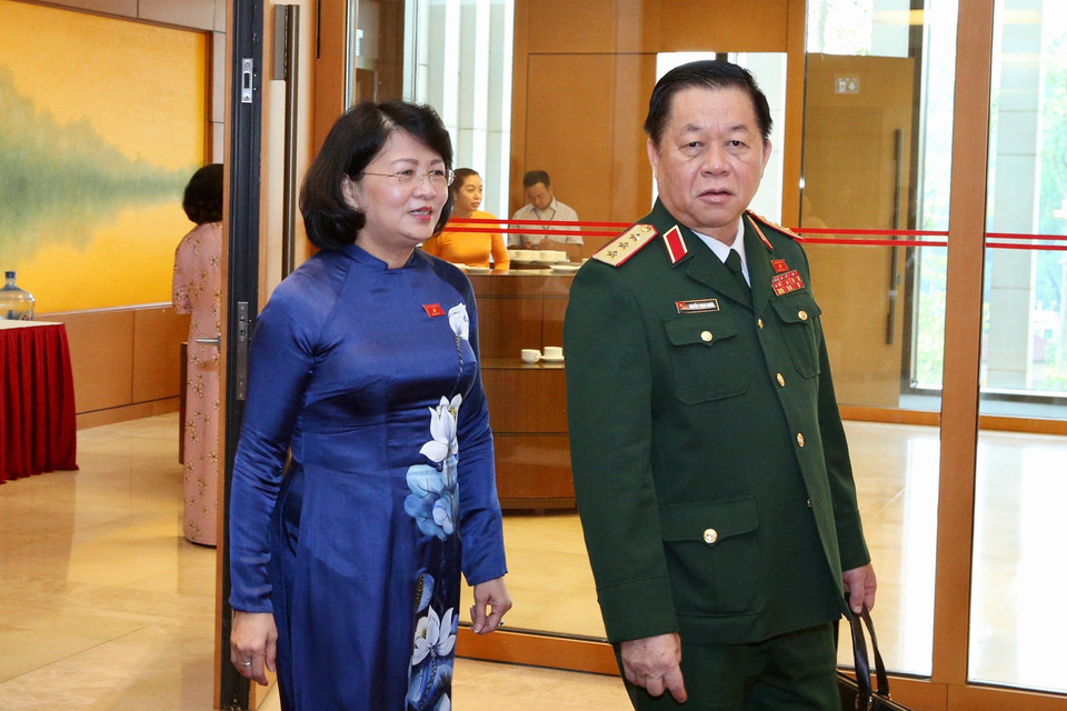 Phó Chủ tịch nước Đặng Thị Ngọc Thịnh đến dự phiên khai mạc. (Ảnh: Dương Giang/TTXVN)