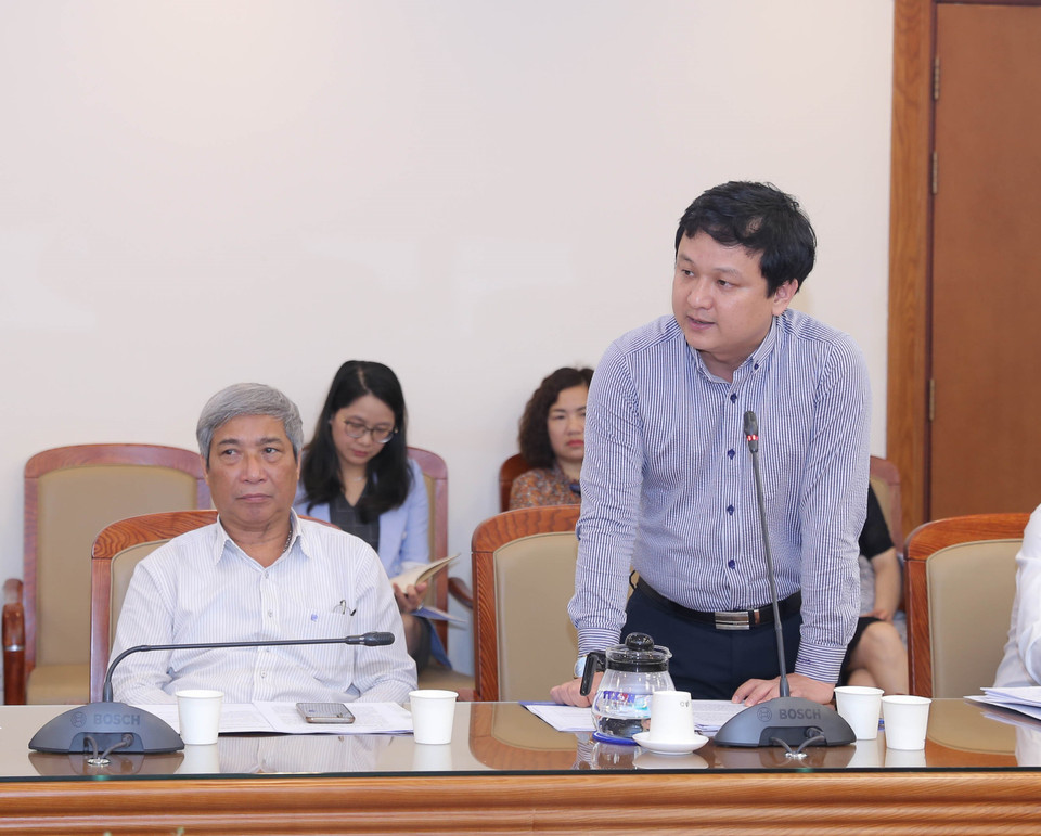 Giám đốc Trung tâm kỹ thuật Thông tấn Nguyễn Đức Vũ phát biểu. (Ảnh: Hoàng Hiếu/TTXVN)