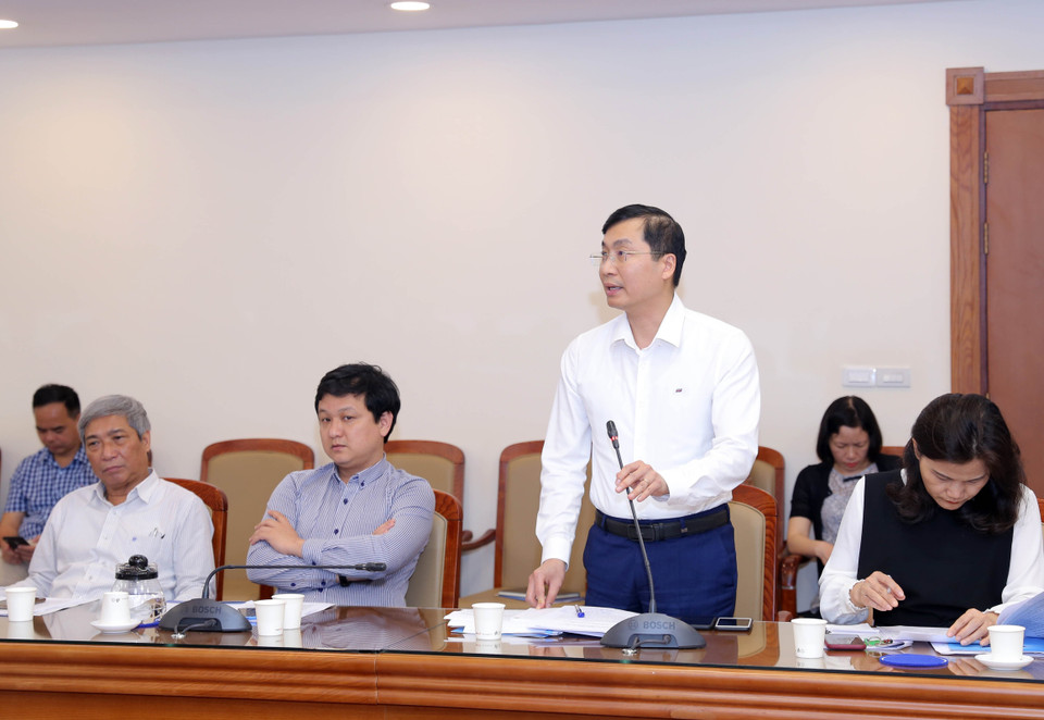 Tổng Biên tập Báo điện tử VietnamPlus Trần Tiến Duẩn phát biểu. (Ảnh: Hoàng Hiếu/TTXVN)