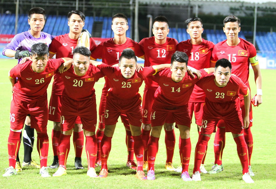 Đội hình ra quân của U23 Việt Nam. (Ảnh: Quốc Khánh/TTXVN)