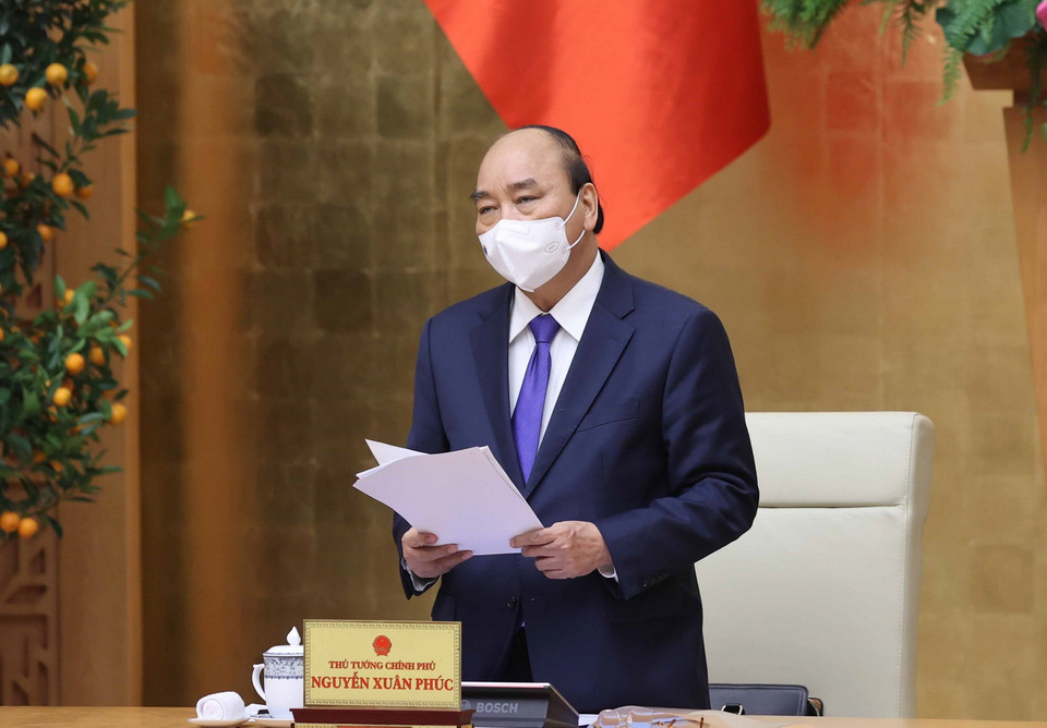 Thủ tướng Nguyễn Xuân Phúc phát biểu chỉ đạo. (Ảnh: Thống Nhất/TTXVN)