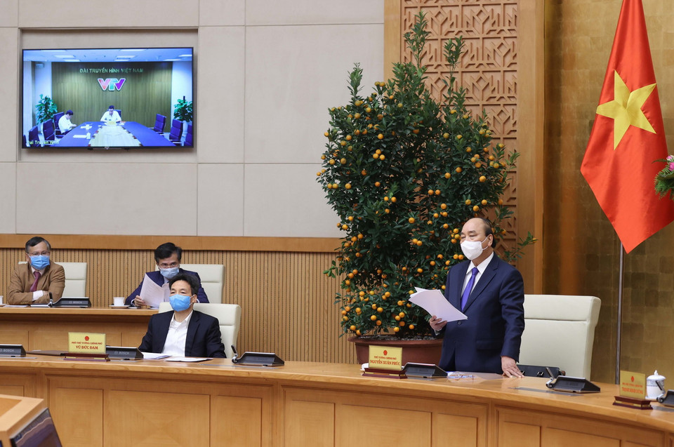 Thủ tướng Nguyễn Xuân Phúc phát biểu chỉ đạo. (Ảnh: Thống Nhất/TTXVN)