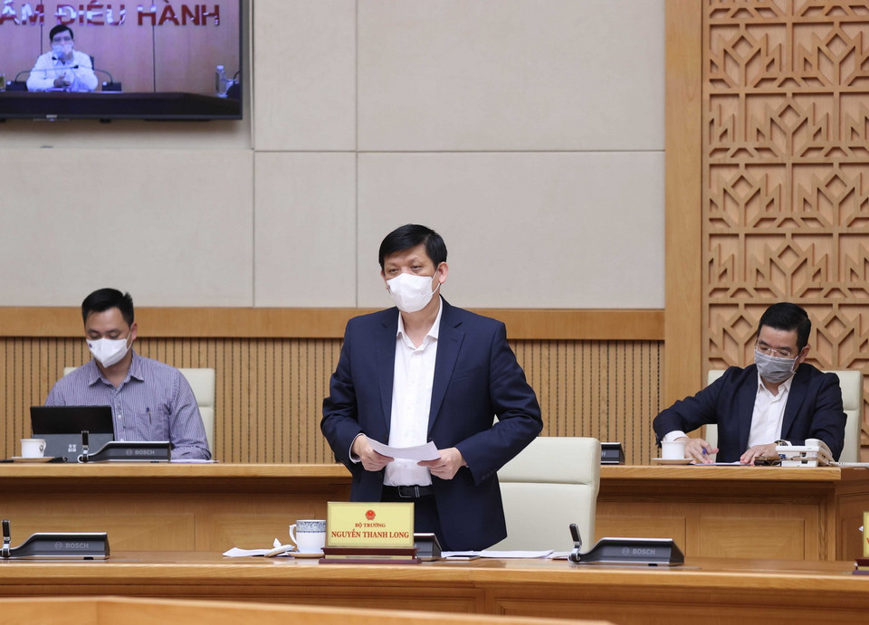 Bộ trưởng y tế Nguyễn Thanh Long phát biểu. (Ảnh: Thống Nhất/TTXVN)