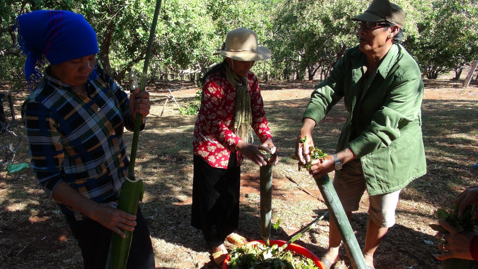 Đây là món ăn truyền thống của người dân tộc thiểu số S’tiêng, M’nông ở Bình Phước. (Ảnh: K GỬIH/TTXVN)